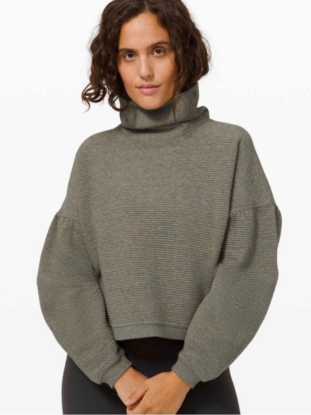 Lululemon Peaceful Moments Texture
Turtleneck Pullover Women L/XL Oversized Boxy